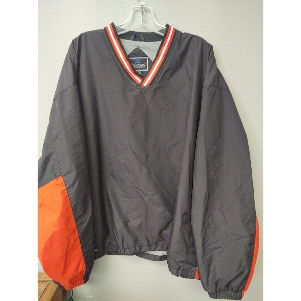 Holloway V-Neck Jacket Windbreak Mens Size XXL Blk Multicolor Long Sleeve Jacket
